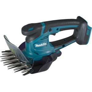 Cisailles à gazon et à arbustes sans fil Makita DUM604ZX, 18 V, bleu-noir, avec lame de cisaille à gazon et lame à arbustes.