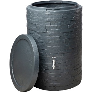 Garantia Regenspeicher Muro 420 l grigio con effetto pietra e coperchio rimovibile.