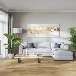 Carrelage de sol Solio beige mat en grès cérame 59,8x59,8 cm posé dans le salon.