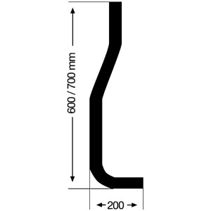 Image d'un tube de chasse coudé, 28 x 600 mm, pour rallonger les tubes de chasse.