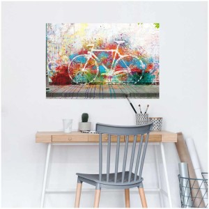 Maxiposter „Where is the bike gone“ (61x91,5 cm) mit farbenfrohem Fahrrad-Graffiti.