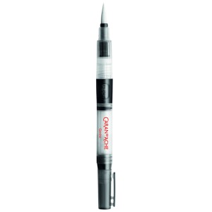 Pennello Caran d'Ache con serbatoio, punta larga (misura L), accessorio per pittura ad acquerello e altro.