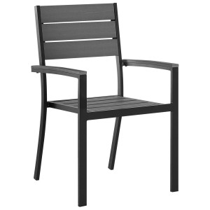 Sedia da giardino grigia Beliani Prato in legno sintetico e alluminio, parte di un set da 4.
