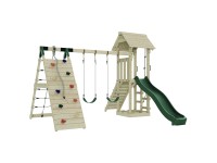 OutdoorToys Spielturm Kiruna Holz mit Kinderschaukel Grün