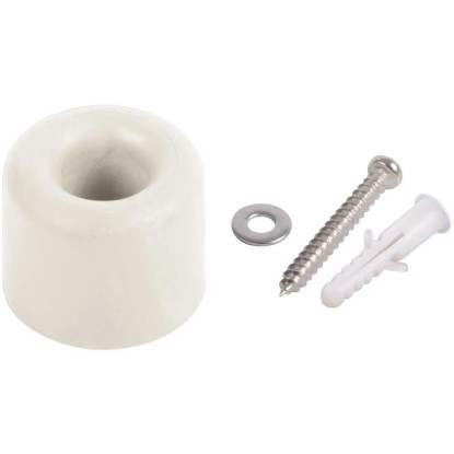 Türstopper Weiss mit Schraube und Dübel Ø 40 mm / 1 Stk.