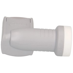 LNB Twin numérique Schwaiger gris pour systèmes satellites avec protection météo.