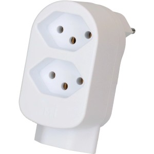 Adaptateur blanc pivotant Adapt 2+1 T13 pour une utilisation flexible.