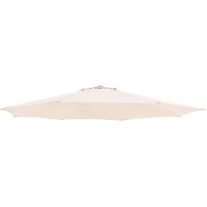 Beige Bespannung für Ampelschirm Alvarado, 300x300 cm. Ersatzteil aus Polyester für Sonnenschutz.