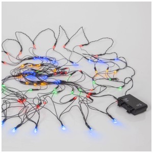 Catena luminosa a LED Star Trading Light a batteria multicolore, 80 LED, a batteria per interni ed esterni.