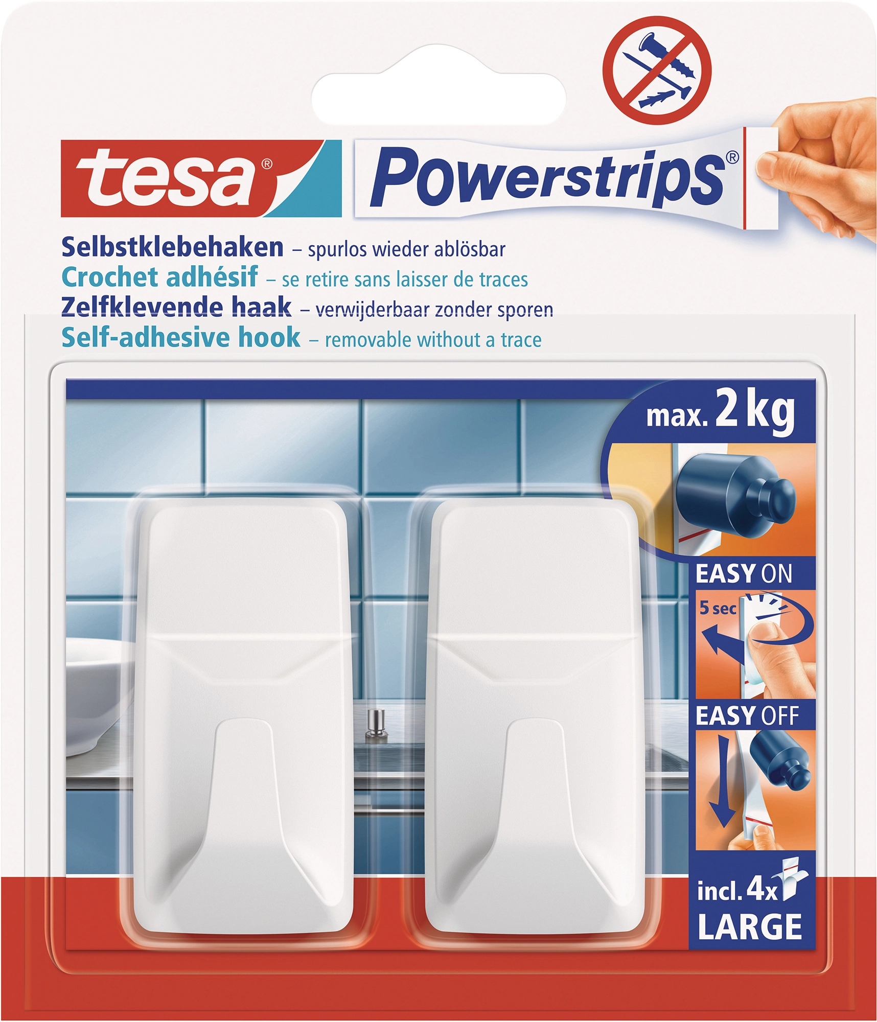 Tesa Powerstrips Haken Edelstahl-Kunststoff Small 2 Stück kaufen