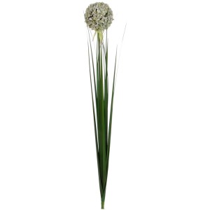 Mica Decorations Fiore artificiale Allium bianco, altezza 80 cm, fiore finto dettagliato per decorazione.