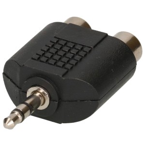 Adattatore audio stereo Schwaiger: adattatore jack a RCA, nero.