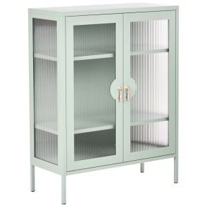 Beliani Armoire de bureau Gleora vert menthe 105 x 80 x 35 cm