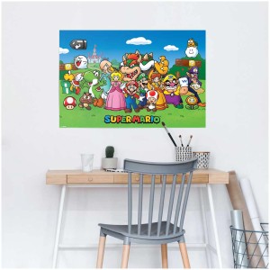 Maxiposter Super Mario mit Charakteren, 61x91,5 cm, als Wanddeko im Kinderzimmer.