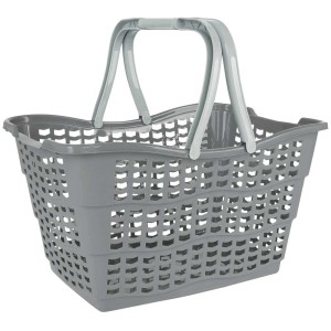 Cesto per la spesa grigio Keeeper Alma, 15 litri, con manici.