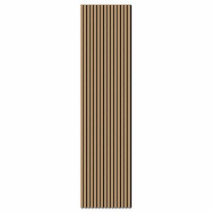 Panneau acoustique chêne naturel, revêtement mural avec feutre acoustique noir pour un meilleur son.