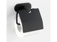 Wenko Toilettenpapierhalter Orea Turbo-Loc® mit Deckel Edelstahl Schwarz matt