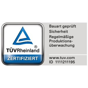 Certificat TÜV Rheinland pour la barre d'appui Ridder Art M, sécurité de salle de bain testée.