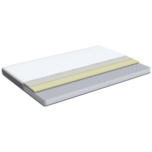 Materasso in schiuma Beliani Piccolo 90x200 cm, Grigio, con struttura a strati per un comfort ottimale.