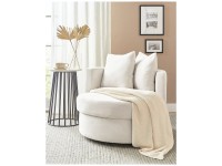 Beliani Fauteuil pivotant  Dalby Tissu Beige