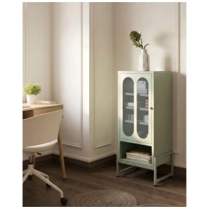 Beliani Armoire de bureau Soletta vert menthe 108 x 47 x 35 cm