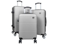 Rollkoffer-Set ABS Madrid Silbergrau 3-tlg.