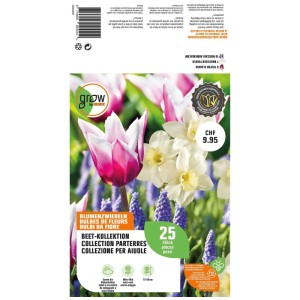 GROW by OBI collezione aiuola con tulipani, narcisi e giacinti a grappolo, 25 pz.