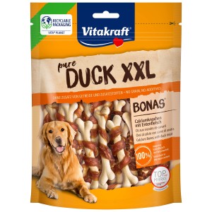 Vitakraft Pure Osso per cani XXL Anatra, snack premio per cani in sacchetto.