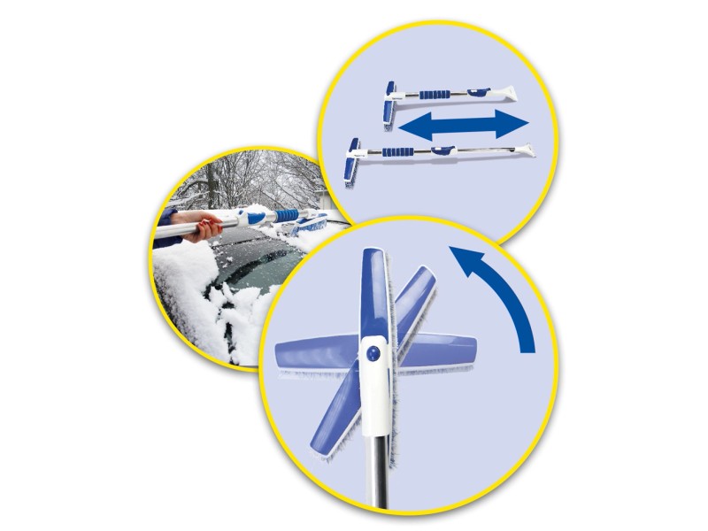 MICHELIN 2in1 Eiskratzer mit Schneebesen teleskopierbar Fürs Auto |  Ausziehbar, Effizienter und Langlebiger Eisschaber mit handlicher 90°  drehbaren