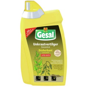 Gesal Diserbante Super-Rapid Concentrato, flacone da 800ml per il controllo delle erbacce nelle aiuole.