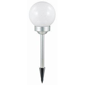 Sfera solare a LED bianca Bojano Ø 15 cm con picchetto per esterni.