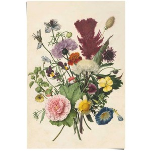 Maxiposter Blumenstrauß (61x91,5 cm): Poster mit detailreicher Blumenillustration.