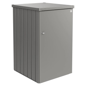 Biohort Alex, box poubelle, variante 2 en gris quartz métallisé. Box poubelle verrouillable.