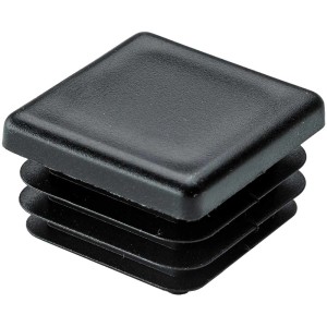 Inserto nero 25x25 mm per tubi quadri, gambe per mobili.