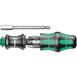 Tournevis à magasin Wera Kraftform Kompakt 28 SB avec embouts pour vissage.