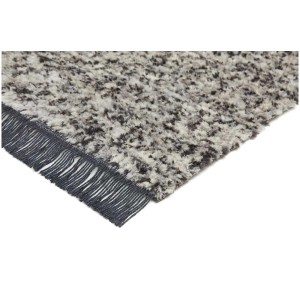 Tappeto grigio Ovada (120x170 cm) con frange, stile moderno.