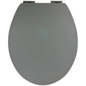 Sanitop-Wingenroth Sedile WC Soft Touch Grigio, anima in legno, chiusura rallentata.