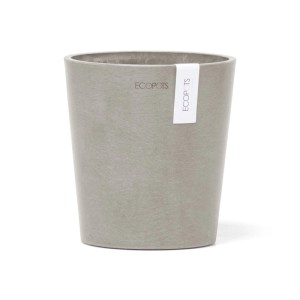 Pot de fleurs Ecopots Morinda, gris-brun, 14,2x16 cm, idéal pour l'intérieur et l'extérieur.