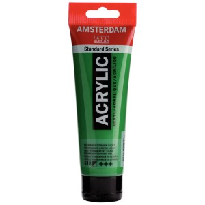 Tubo di colore acrilico verde chiaro permanente serie standard Amsterdam 120 ml