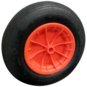 Luftrad Ø 40cm mit roter Kunststofffelge für Rollen und Räder.
