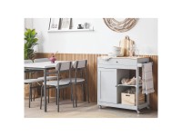 Beliani Servierwagen Trapani Holz Grau (HxBxT) 87 x 75 x 43 cm