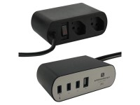 Schönenberger Power Hub Nero Argento 3 USB-C / 1 USB-A / 2 T13 / 35 W