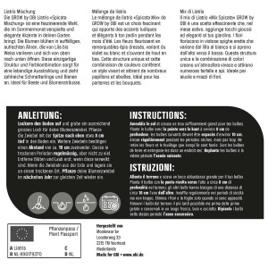 Confezione di Grow by OBI Liatris Spicata Mixed, bulbi da fiore con istruzioni per la semina.