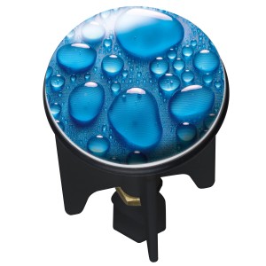 Tappo lavabo con design a gocce blu, Ø 3,9 x 6,5 cm.