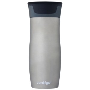 Contigo Thermobecher West Loop, acciaio inox grigio chiaro, 470 ml. Tazza termica da viaggio a prova di perdite.