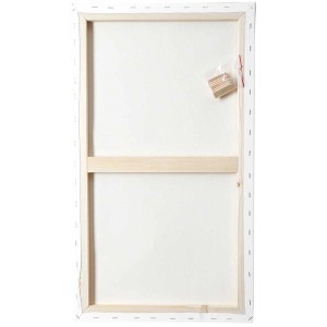 Weißer Keilrahmen Classic 40x70 cm mit Leinwand und Holzkeilen.