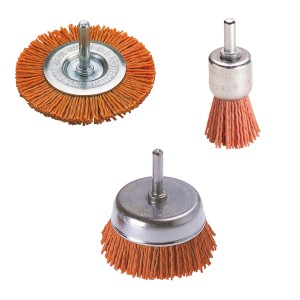 Set spazzole metalliche Wolfcraft, 3 pezzi, spazzole in nylon per pulizia, rimozione ruggine e lucidatura.