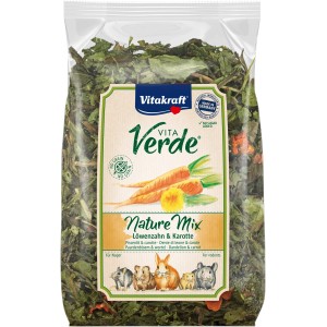Vitakraft Vita Verde Nature Mix per roditori, confezione da 100g con tarassaco e carota.