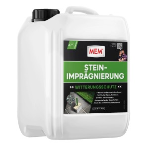 MEM Imperméabilisant pierre 5 l en bidon : Transparent, pour surfaces absorbantes comme les pavés.