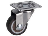 Doerner + Helmer Möbel-Lenkrolle TPE Braun-Grau verchromt Ø 3,2 cm